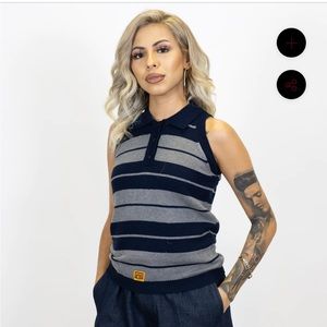 Fb county sleeveless shirt navy/heather small